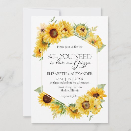 Alles wat je nodig hebt is liefde en pizza repetit kaart (Voorkant)