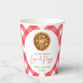 Alles wat je nodig hebt is liefde en pizza repetit papieren bekers (Achterkant)