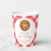 Alles wat je nodig hebt is liefde en pizza repetit papieren bekers (Voorkant)