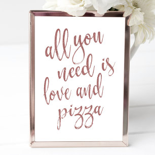 Alles wat je nodig hebt is liefde en pizza rose go kaart