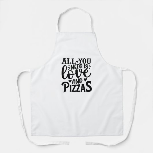 Alles wat je nodig hebt is liefde en pizza schort (Voorkant)