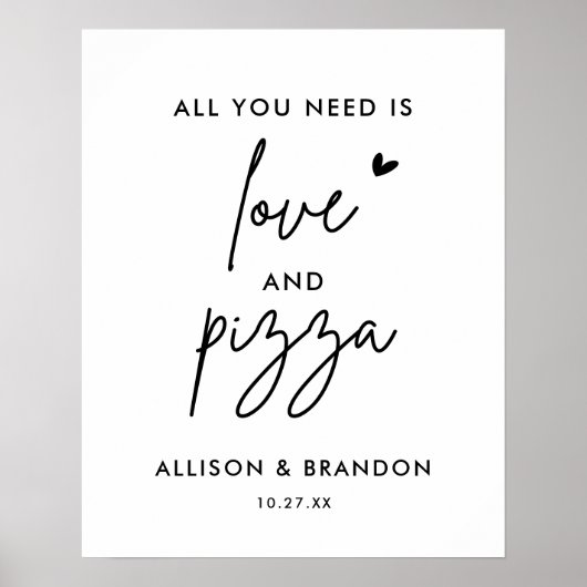 Alles wat je nodig hebt is Liefde en Pizza Trouwre Poster (Voorkant)
