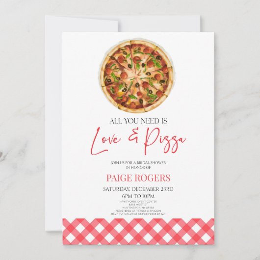 Alles wat je nodig hebt is Liefde en Pizza Vrijgez Kaart (Voorkant)