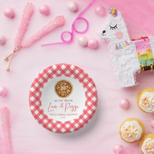 Alles wat je nodig hebt is Liefde en Pizza Vrijgez Papieren Kommen (Feest)