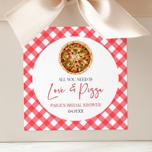 Alles wat je nodig hebt is Liefde en Pizza Vrijgez Vierkante Sticker