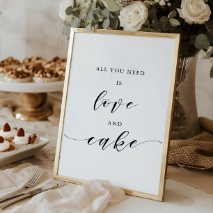 Alles wat je nodig hebt is Liefde en Taart Bruilof Poster