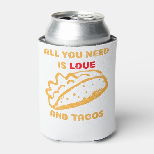 Alles wat je nodig hebt is liefde en taco's blikjeskoeler (Blikje Voorkant)