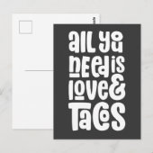 Alles wat je nodig hebt is liefde en taco's briefkaart (Voorkant / Achterkant)
