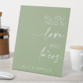 Alles wat je nodig hebt is liefde en taco's bruilo reclamebord met voetstuk (Insitu)