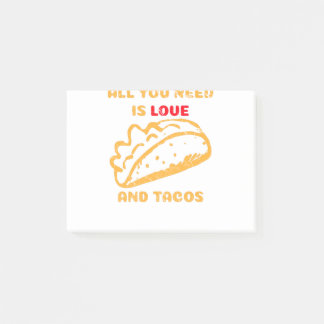 Alles wat je nodig hebt is liefde en taco's post-it® notes