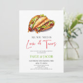 Alles wat je nodig hebt is liefde en tacos repetit kaart (Staand voorkant)