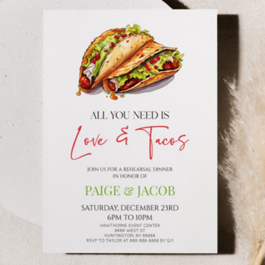 Alles wat je nodig hebt is liefde en tacos repetit kaart