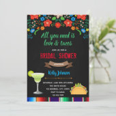 Alles wat je nodig hebt is liefde en tacos uitnodi kaart (Staand voorkant)