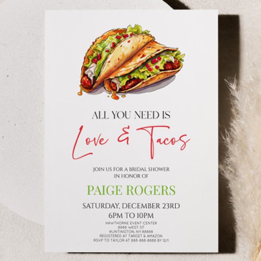 Alles wat je nodig hebt is liefde en tacos Vrijgez Kaart