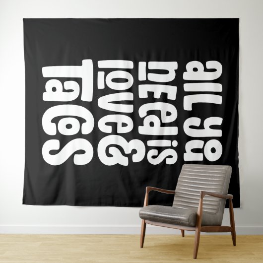 Alles wat je nodig hebt is liefde en taco's wandkleed (In Situ (horizontaal))