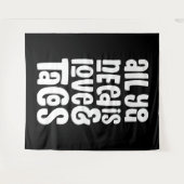 Alles wat je nodig hebt is liefde en taco's wandkleed (Voorkant (horizontaal))