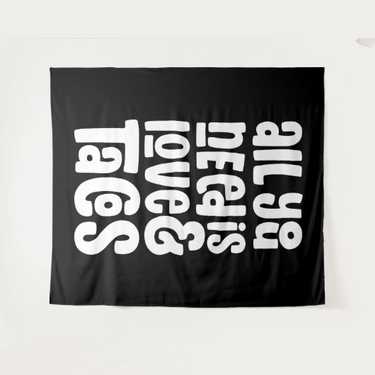 Alles wat je nodig hebt is liefde en taco's wandkleed (Voorkant (horizontaal))