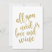 Alles wat je nodig hebt is liefde en wijn betaalba kaart (Voorkant)