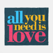 Alles wat je nodig hebt is liefde fleece deken (Voorkant (Horizontaal))