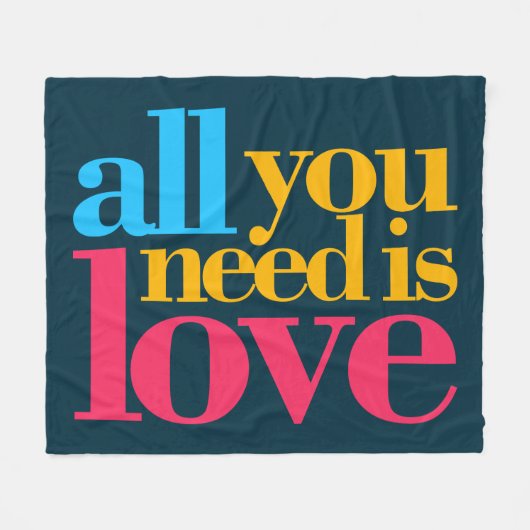 Alles wat je nodig hebt is liefde fleece deken (Voorkant (Horizontaal))