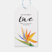 Alles wat je nodig hebt is Liefde Floral Wedding G Cadeaulabel (Achterkant)