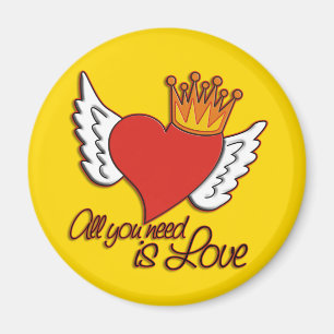 Alles wat je nodig hebt is liefde geel magneet