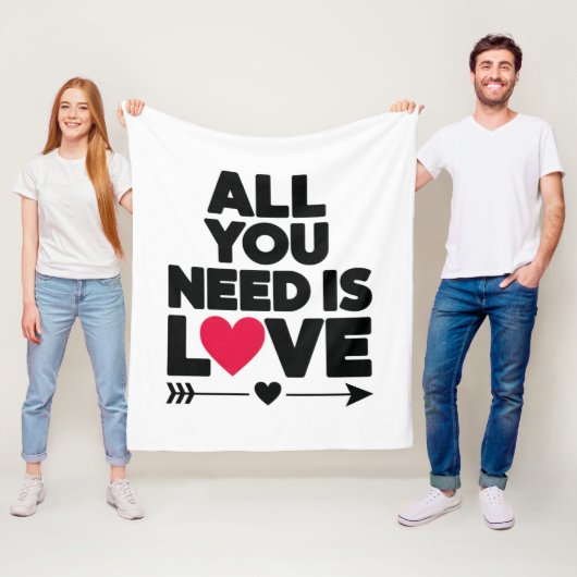 Alles wat je nodig hebt is liefde - Gezellige deke Fleece Deken (In situ)