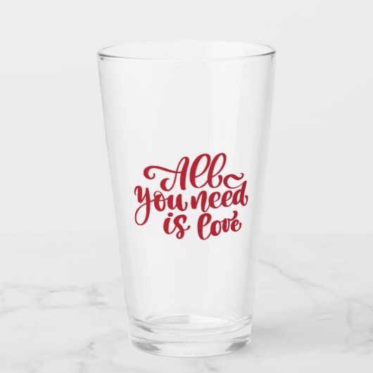 Alles wat je nodig hebt is liefde glas (Voorkant)