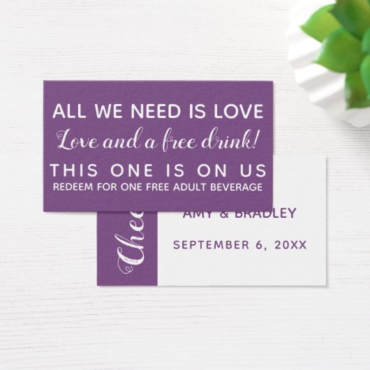 Alles wat je nodig hebt is liefde, grappige Drink Visitekaartje (Bureau)