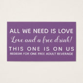 Alles wat je nodig hebt is liefde, grappige Drink  Visitekaartje (Voorkant)