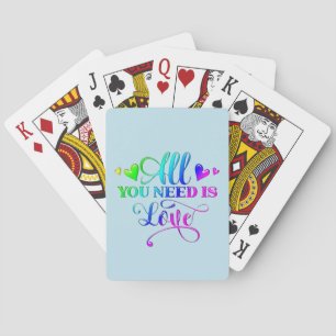 Alles wat je nodig hebt is liefde Inspirerend Pokerkaarten