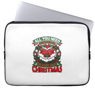 Alles wat je nodig hebt is liefde Kerstmis Kerstma Laptop Sleeve