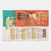 Alles wat je nodig hebt is liefde + koffie kalende theedoek (Horizontaal)