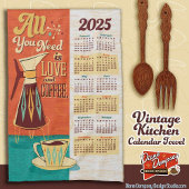 Alles wat je nodig hebt is liefde + koffie kalende theedoek