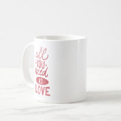 alles wat je nodig hebt is liefde koffiemok (Voorkant links)