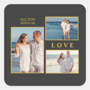 Alles wat je nodig hebt is liefde koppel jubileum  vierkante sticker