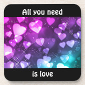 Alles wat je nodig hebt is Liefde met roze en Paar Bier Onderzetter (Voorkant)