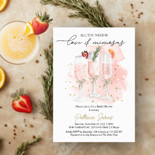Alles wat je nodig hebt is Liefde & Mimosas Bruids Kaart