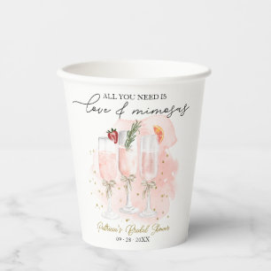 Alles wat je nodig hebt is Liefde & Mimosas Bruids Papieren Bekers