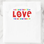 Alles wat je nodig hebt is liefde ovale sticker (Tas)