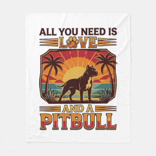 Alles wat je nodig hebt is liefde Pitbull-hond Zon Fleece Deken