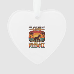 Alles wat je nodig hebt is liefde Pitbull-hond Zon Ornament