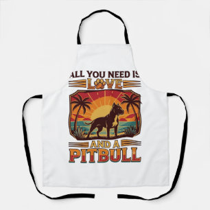 Alles wat je nodig hebt is liefde Pitbull Hond Zon Schort