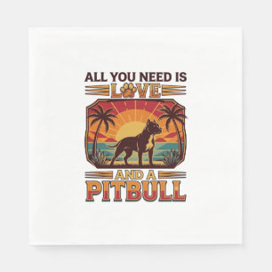 Alles wat je nodig hebt is liefde Pitbull hond zon Servet
