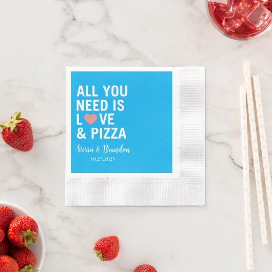 Alles wat je nodig hebt is liefde & pizza Modern W Servet (Insitu)