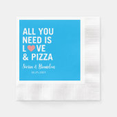 Alles wat je nodig hebt is liefde & pizza Modern W Servet (Voorkant)