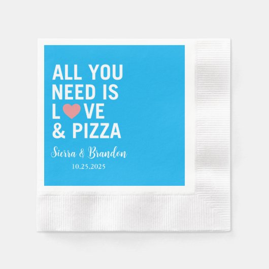 Alles wat je nodig hebt is liefde & pizza Modern W Servet (Voorkant)
