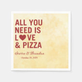 Alles wat je nodig hebt is liefde & pizza Moderne  Servet (Voorkant)