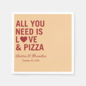 Alles wat je nodig hebt is liefde & pizza Moderne  Servet (Voorkant)