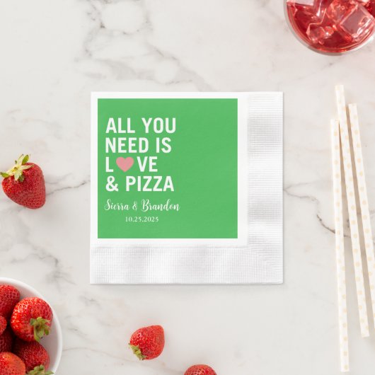 Alles wat je nodig hebt is liefde & pizza Moderne  Servet (Insitu)